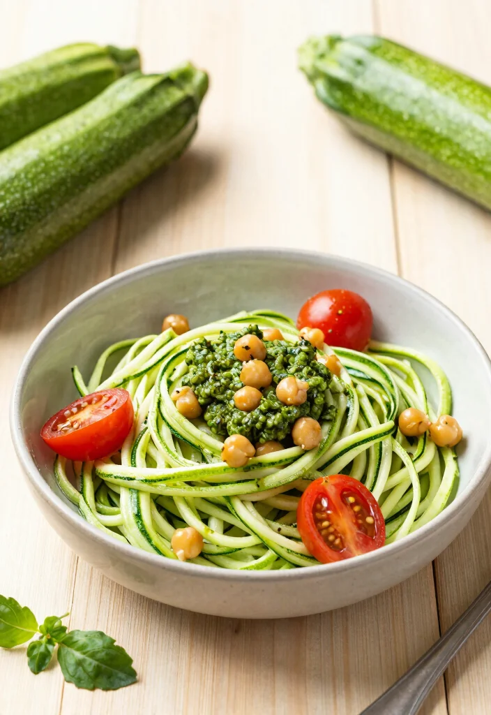 12 High Protein Vegan Recipes for Filling Plant Based Meals 12. Zucchini Noodles with Pesto 0
