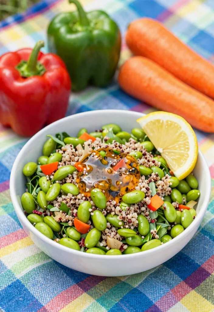 12 High Protein Vegan Recipes for Filling Plant Based Meals 5. Edamame and Quinoa Salad 0