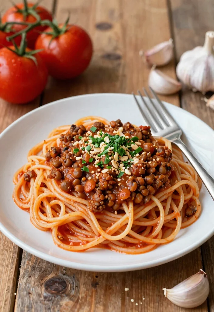 12 High Protein Vegan Recipes for Filling Plant Based Meals 8. Spaghetti with Lentil Bolognese 0