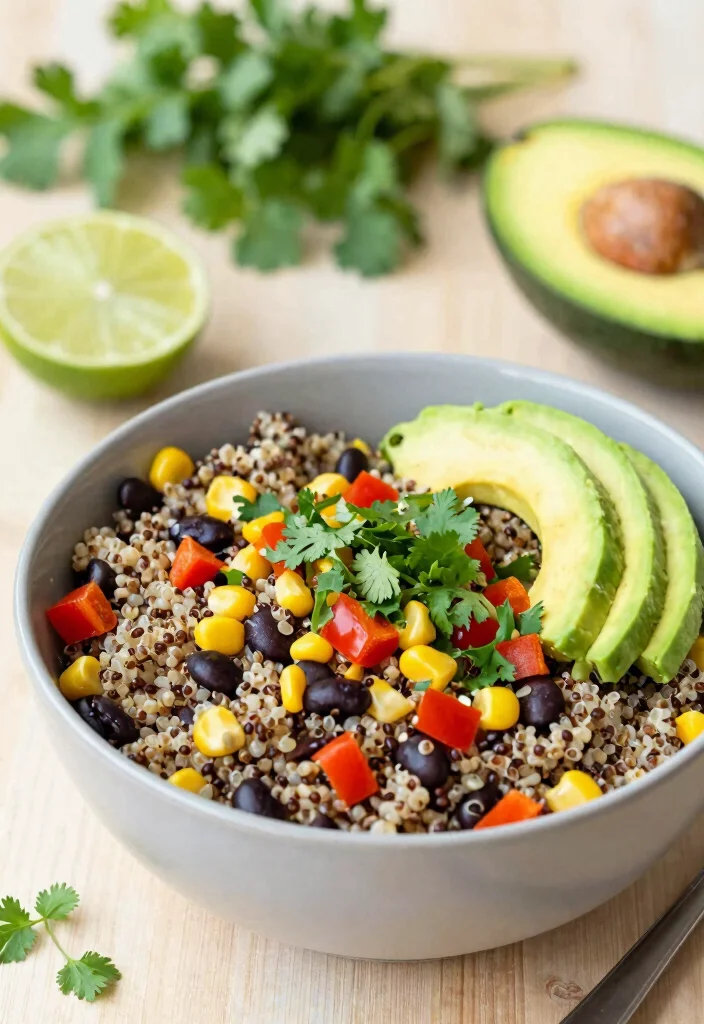 12 High Protein Vegetarian Recipes for Energy 1. Quinoa Black Bean Salad 0