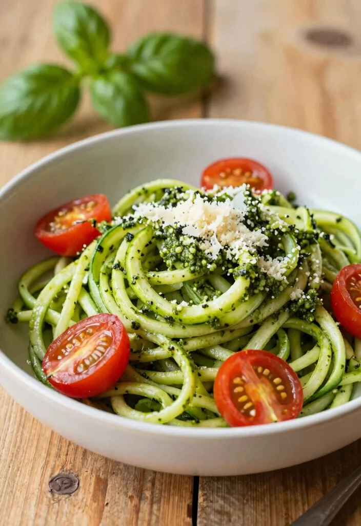12 High Protein Vegetarian Recipes for Filling Meals 11. Zucchini Noodles with Pesto 0