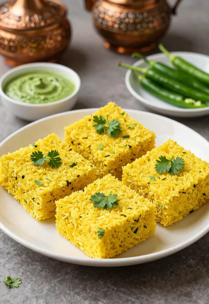 12 Indian Vegetarian Recipes with Bold Spiced Flavor 47 12 Indian Vegetarian Recipes with Bold Spiced Flavor 7. Dhokla Spicy Steamed Snack 0
