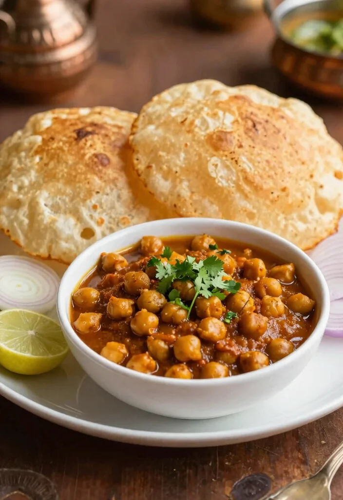 12 Indian Vegetarian Recipes with Classic Flavor 4. Chole Bhature 0