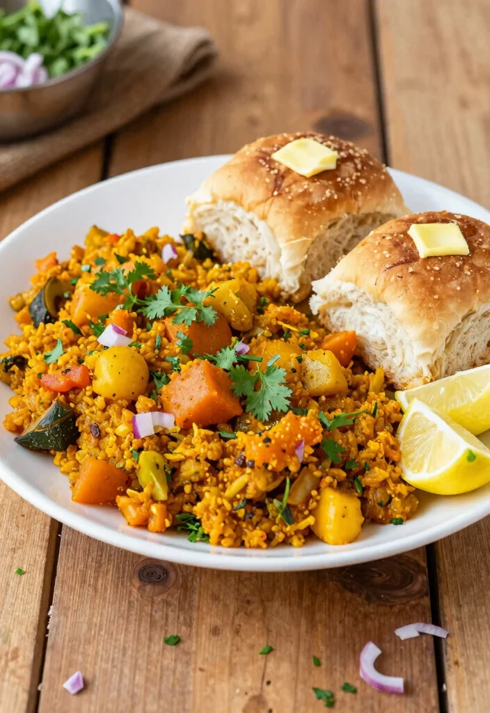 12 Indian Vegetarian Recipes with Classic Flavor 6. Pav Bhaji 0