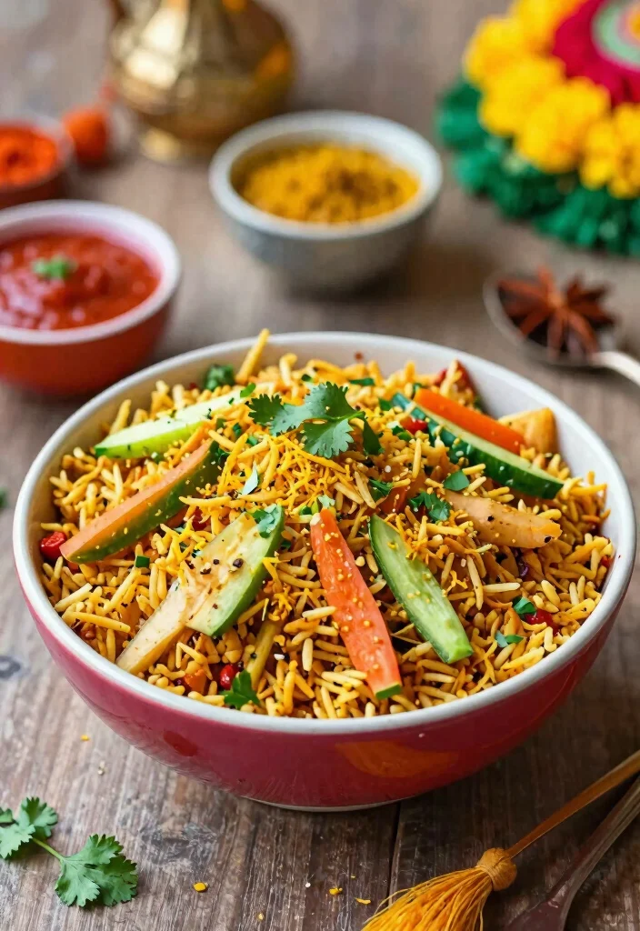 12 Indian Vegetarian Recipes with Classic Flavor 8. Bhel Puri 0