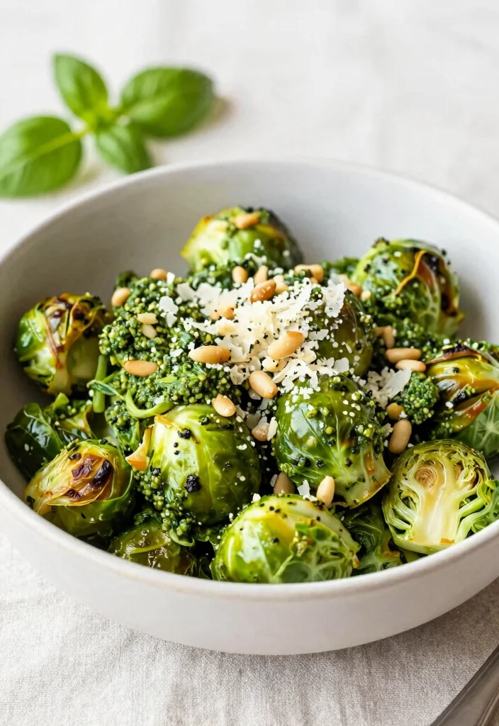 12 Keto Brussels Sprout Recipes for Savory Sides 11. Pesto Brussels Sprouts 0
