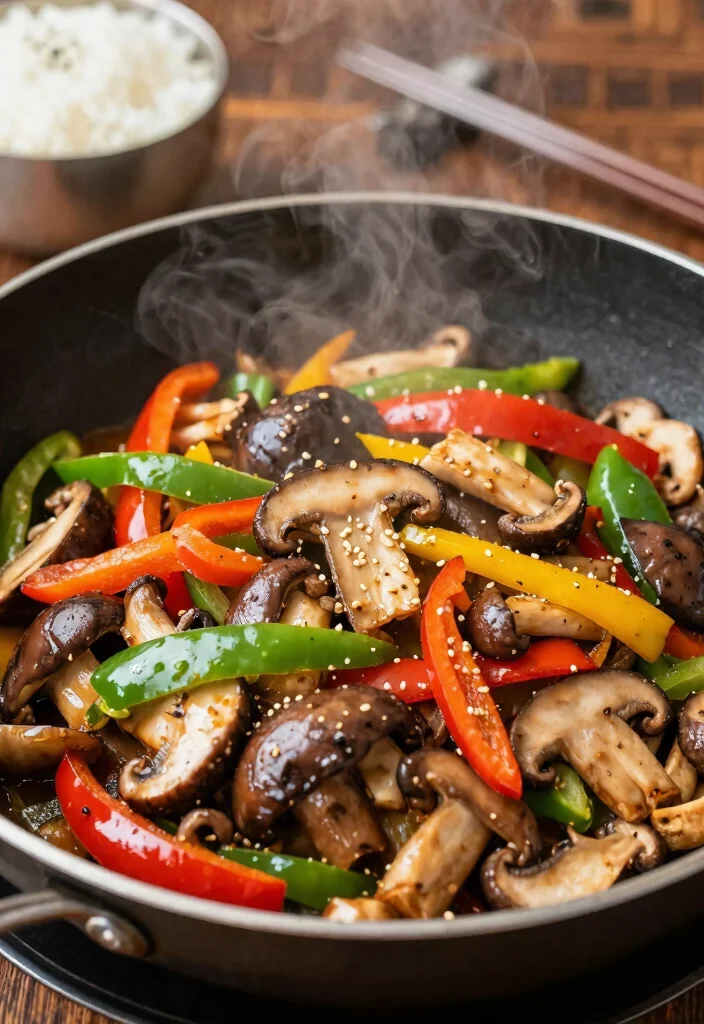 12 Korean Vegetarian Recipes with Bold Flavor 10. Spicy Korean Mushroom Stir fry 0
