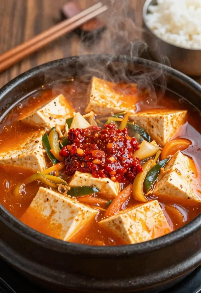 12 Korean Vegetarian Recipes with Bold Flavor 6. Spicy Korean Tofu Stew Sundubu jjigae 0