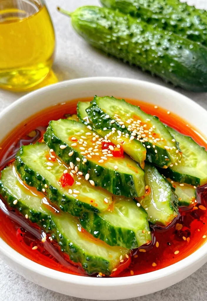 12 Korean Vegetarian Recipes with Bold Flavor 8. Spicy Pickled Cucumbers Oiji Muchim 0