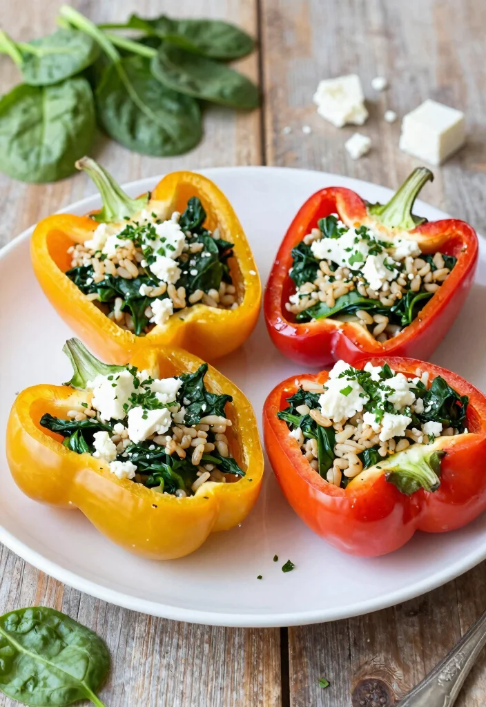 12 Low Calorie Vegetarian Recipes for Light Eating 36 12 Low Calorie Vegetarian Recipes for Light Eating 6. Spinach and Feta Stuffed Peppers 0