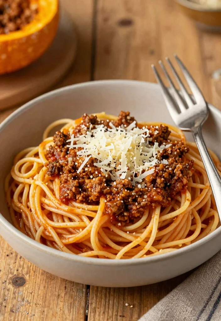 12 Low Carb Keto Recipes for Everyday Meals 9. Spaghetti Squash with Meat Sauce 0