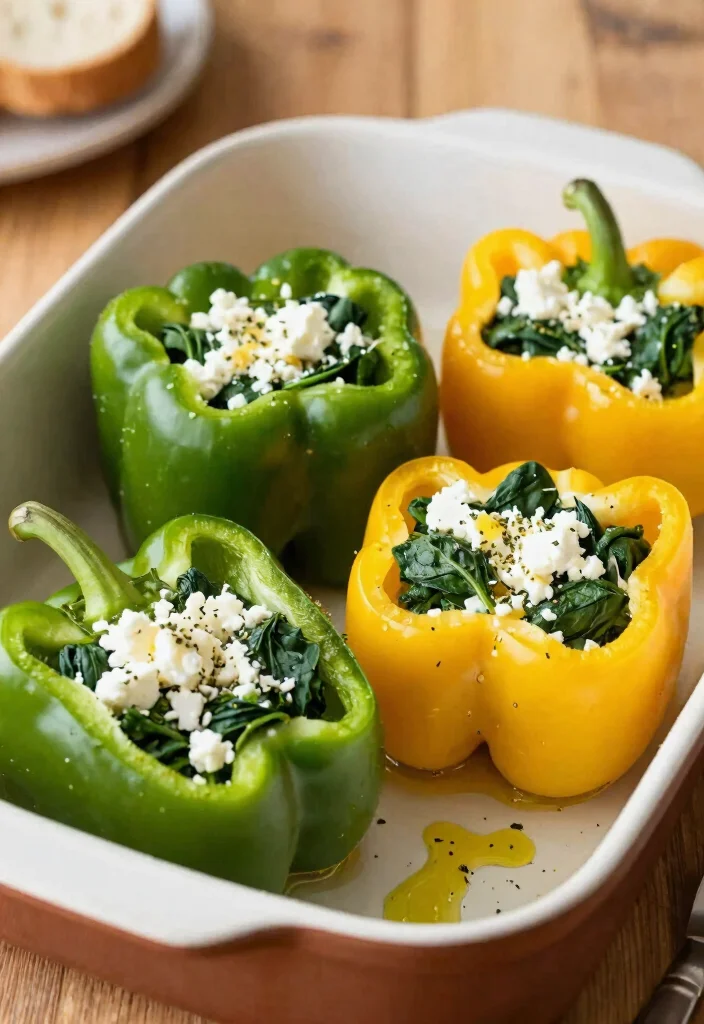 12 Low Carb Vegetarian Recipes for Light Meals 3. Spinach and Feta Stuffed Peppers 0