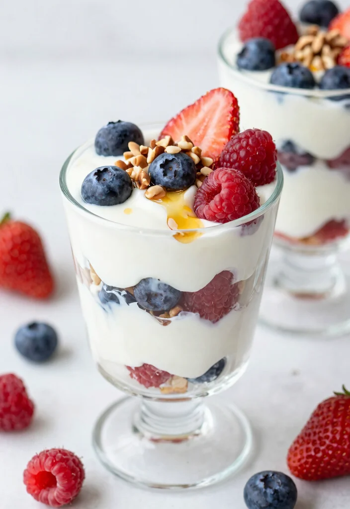 12 Low Carb Vegetarian Recipes for Light Meals 7. Greek Yogurt and Berry Parfait 0