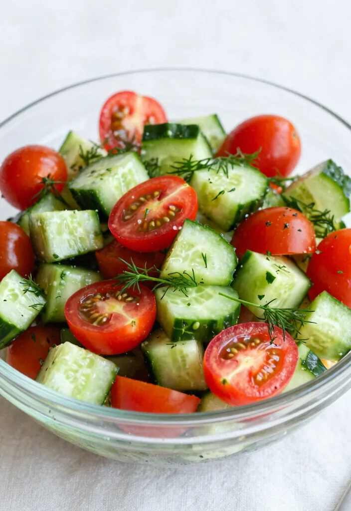 12 Summer Vegan Recipes for Light Fresh Cooking 48 12 Summer Vegan Recipes for Light Fresh Cooking 8. Cucumber Tomato Salad with Dill 0