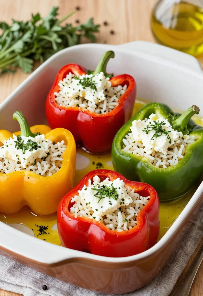 12 Tasty Vegetarian Recipes Full of Flavor 3. Mediterranean Stuffed Peppers 0