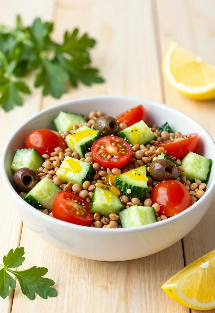 12 Vegan Bean Recipes for Hearty Protein Rich Dishes 10. Mediterranean Lentil Salad 0