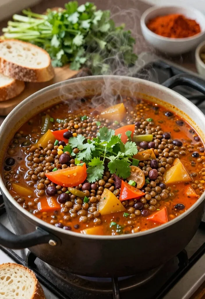 12 Vegan Bean Recipes for Hearty Protein Rich Dishes 5. Spicy Lentil and Bean Stew 0