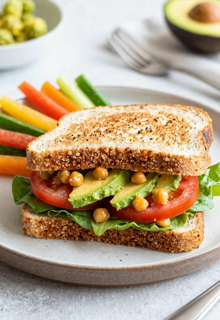 12 Vegan Bean Recipes for Hearty Protein Rich Dishes 9. Chickpea and Avocado Sandwich 0