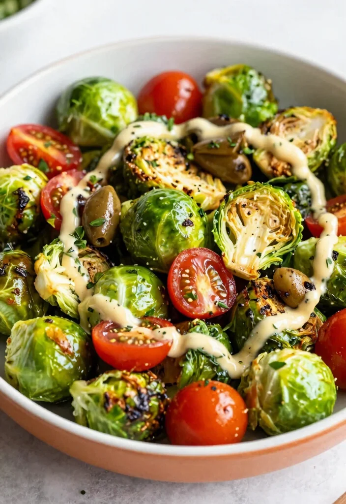 12 Vegan Brussels Sprout Recipes for Crispy Savory Sides 50 12 Vegan Brussels Sprout Recipes for Crispy Savory Sides 10. Mediterranean Brussels Sprouts Salad 0