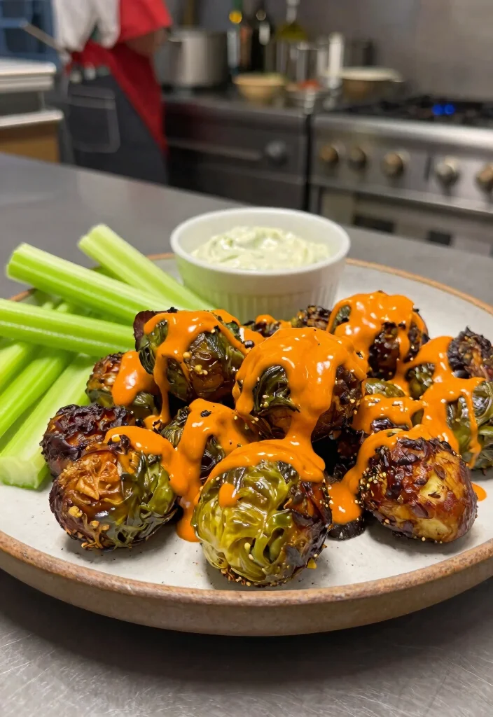 12 Vegan Brussels Sprout Recipes for Crispy Savory Sides 15 12 Vegan Brussels Sprout Recipes for Crispy Savory Sides 5. Vegan Buffalo Brussels Sprouts 0