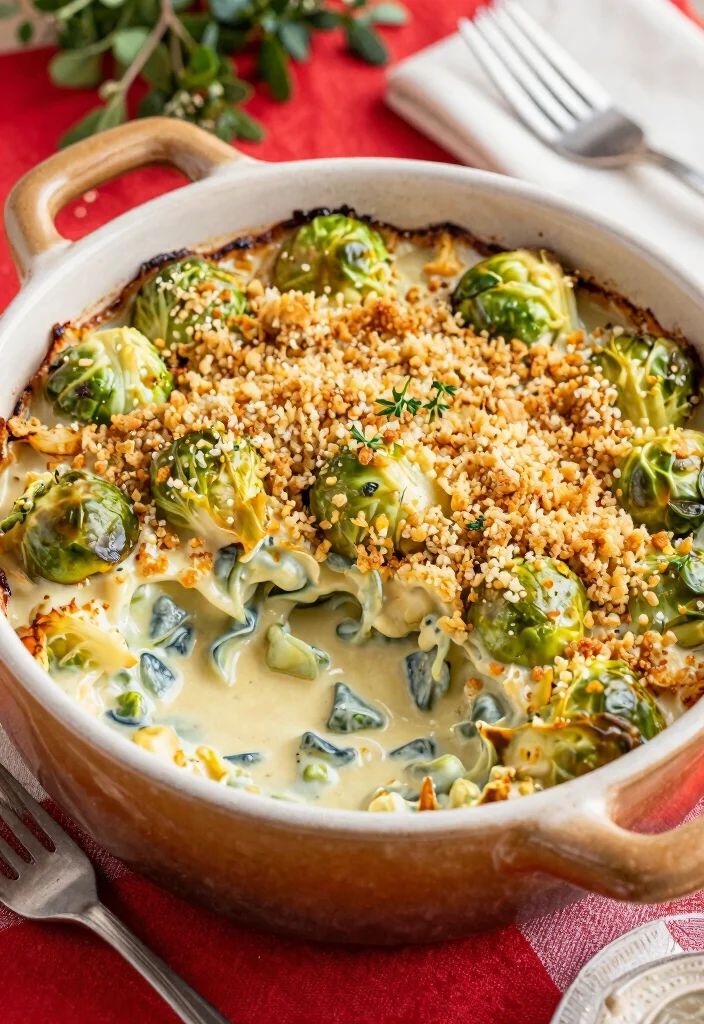 12 Vegan Brussels Sprout Recipes for Crispy Savory Sides 39 12 Vegan Brussels Sprout Recipes for Crispy Savory Sides 9. Creamy Vegan Brussels Sprout Casserole 0