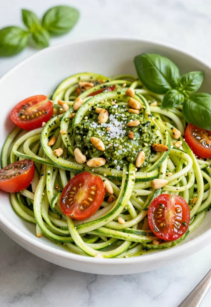 12 Vegan Dinner Recipes for Simple Weeknight Meals 5. Zucchini Noodles with Pesto 0