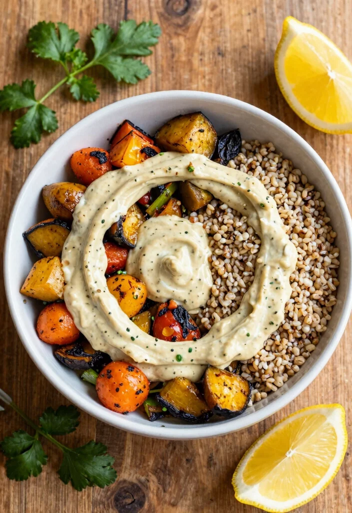 12 Vegan Dinner Recipes for Simple Weeknight Meals 9. Tahini Vegetable Bowl 0
