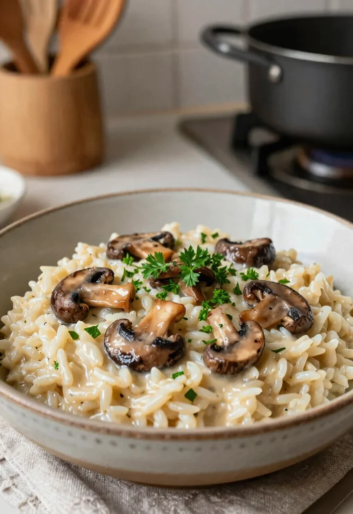 12 Vegan Italian Recipes with Classic Comfort Flavor 2. Vegan Mushroom Risotto 0
