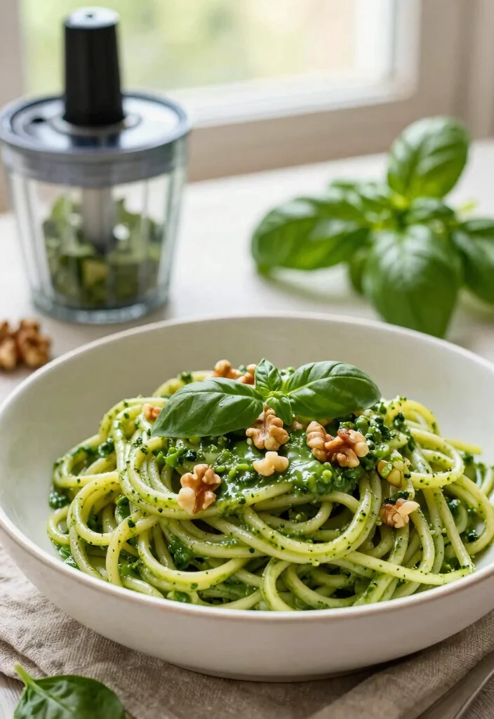 12 Vegan Pasta Recipes for Comforting Meatless Dinners 4. Vegan Pesto Pasta with Spinach 0
