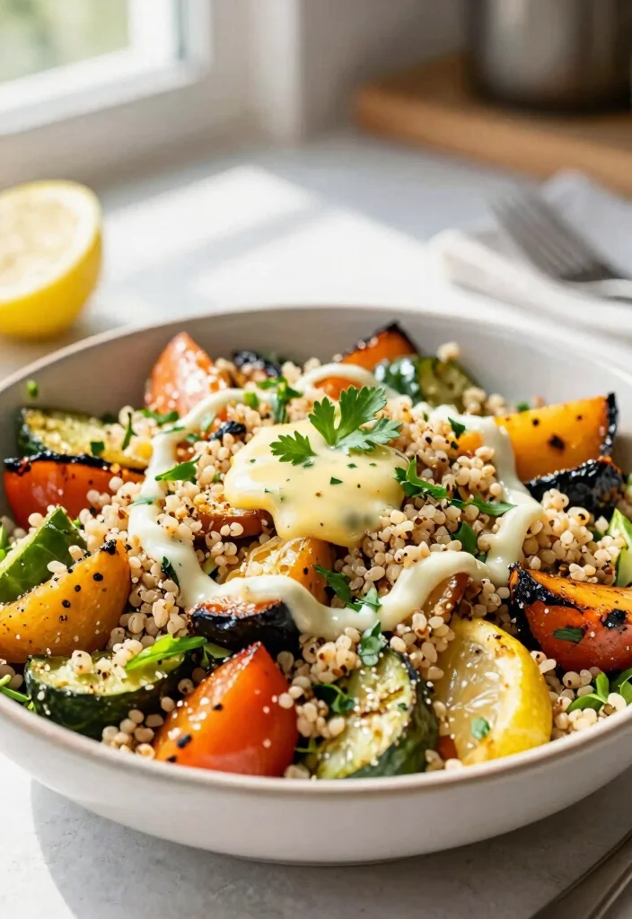 12 Vegan Recipes for Easy Flavorful Plant Based Cooking 10. Roasted Vegetable and Quinoa Salad 0