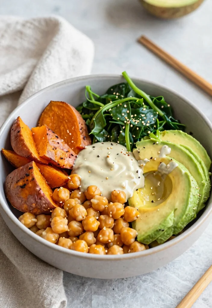 12 Vegan Recipes for Easy Flavorful Plant Based Cooking 4. Sweet Potato Chickpea Buddha Bowl 0