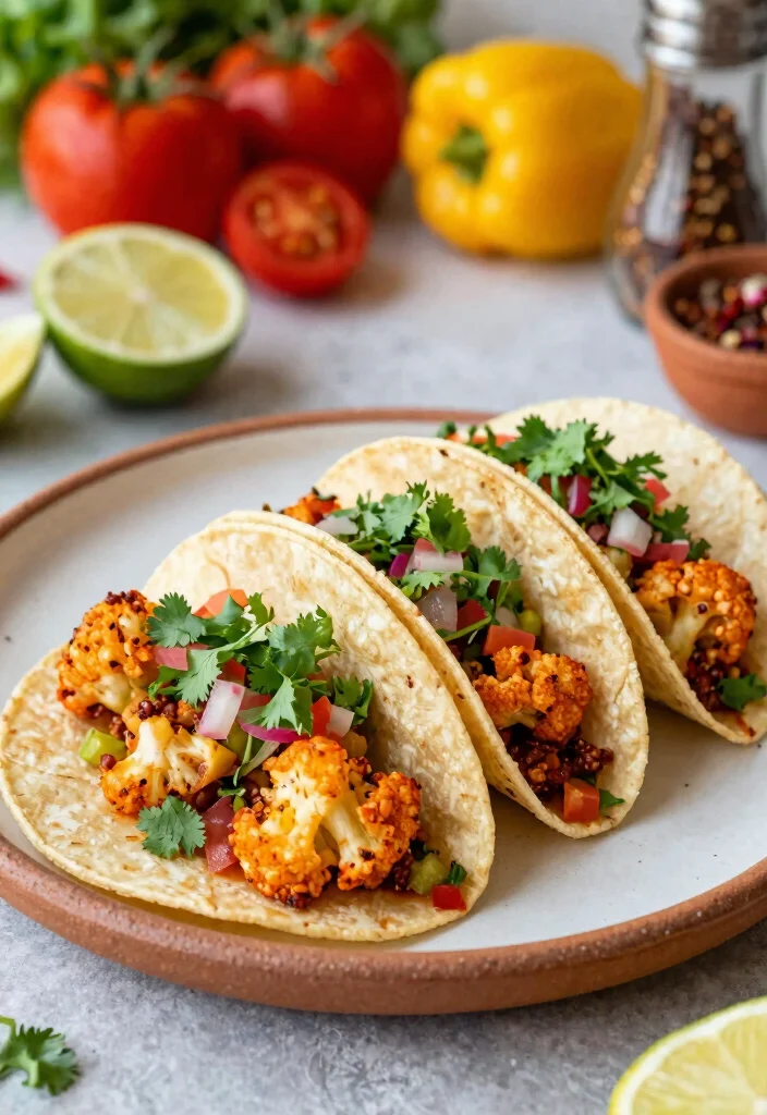 12 Vegan Recipes for Easy Flavorful Plant Based Cooking 5. Spicy Cauliflower Tacos 0