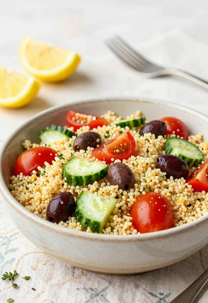 12 Vegan Salad Recipes for Fresh Everyday Meals 13 12 Vegan Salad Recipes for Fresh Everyday Meals 3. Mediterranean Couscous Salad 0