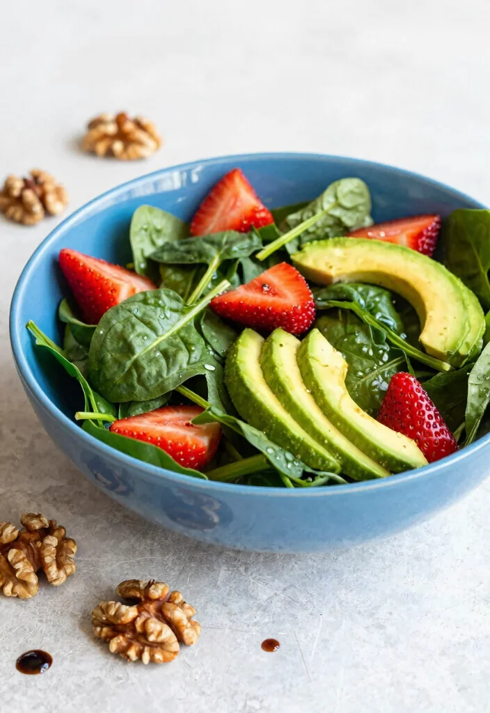 12 Vegan Salad Recipes for Fresh Everyday Meals 14 12 Vegan Salad Recipes for Fresh Everyday Meals 4. Spinach Strawberry Salad 0