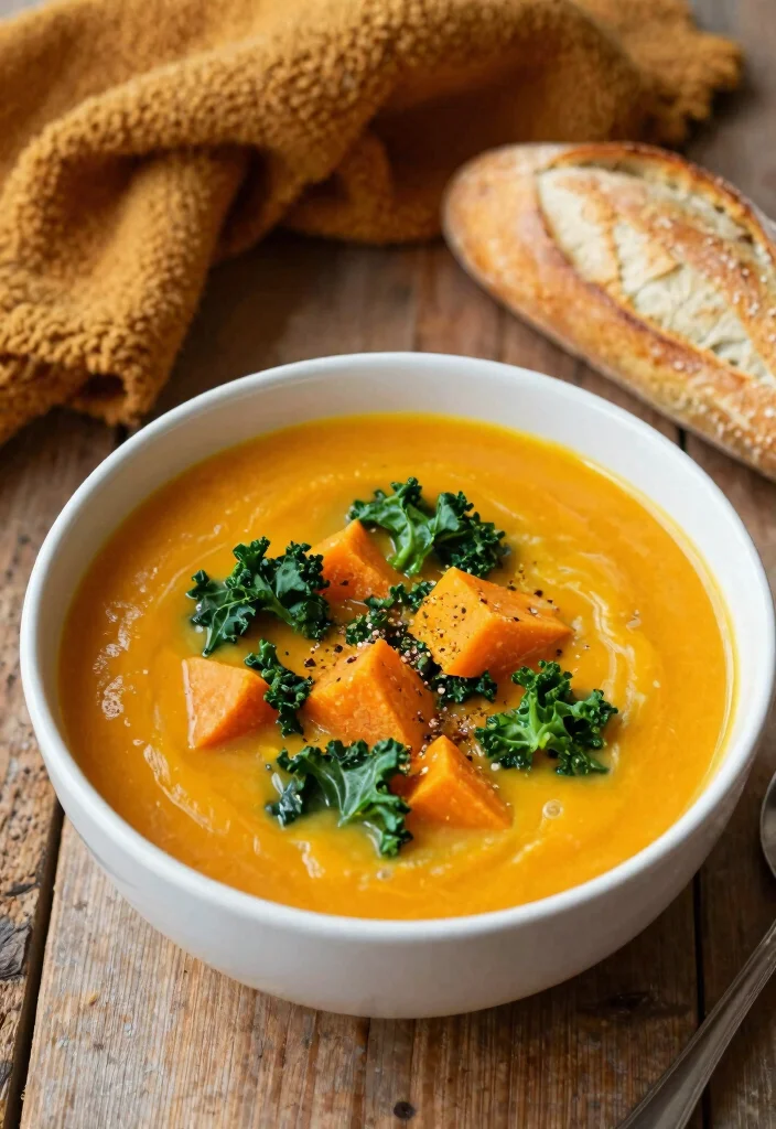 12 Vegan Soup Recipes for Cozy Nourishing Bowls 50 12 Vegan Soup Recipes for Cozy Nourishing Bowls 10. Sweet Potato and Kale Soup 0