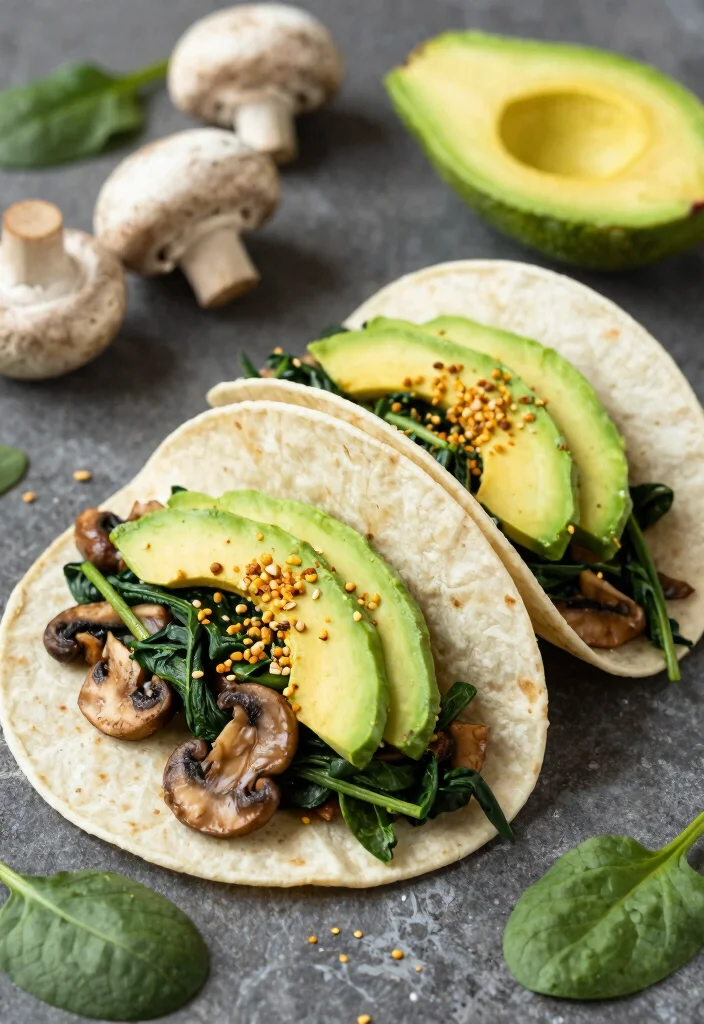 12 Vegan Taco Recipes for Fresh Meatless Weeknights 8. Mushroom Spinach Tacos 0