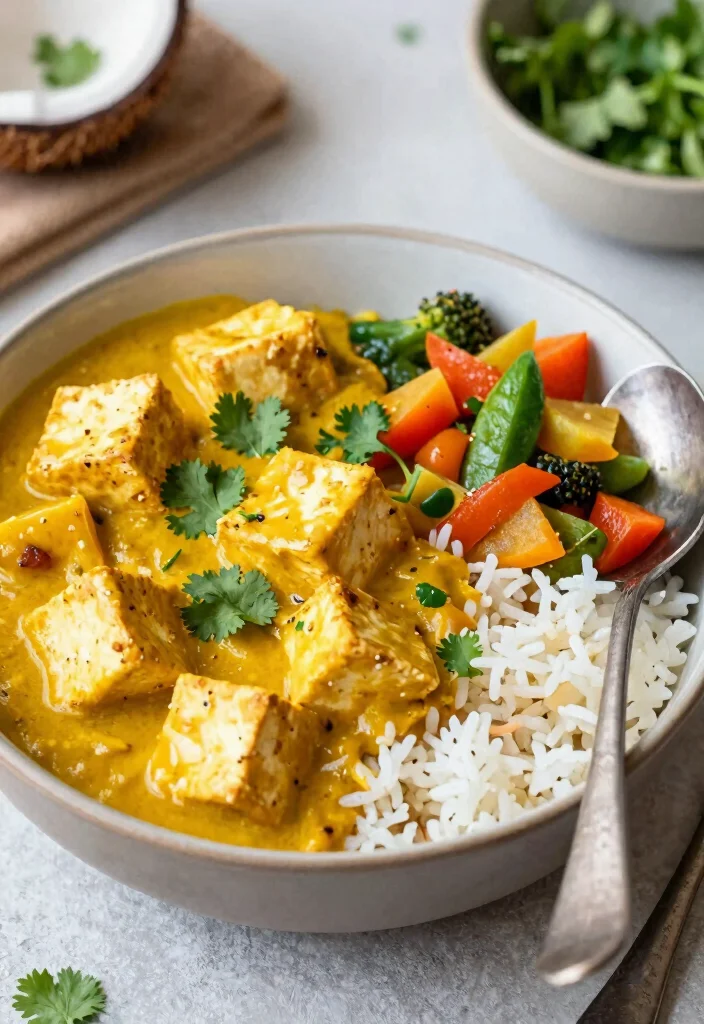 12 Vegan Tofu Recipes for Simple Plant-Based Meals 47 12 Vegan Tofu Recipes for Simple Plant Based Meals 7. Curry Coconut Tofu Bowl 0