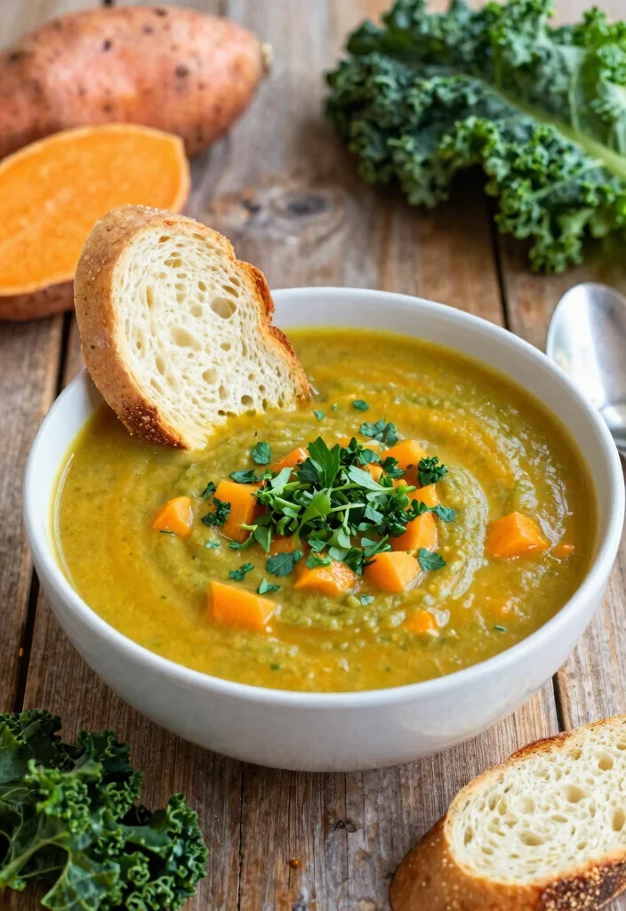 12 Vegan Winter Recipes for Cozy Comfort Food 5. Sweet Potato and Kale Soup 0