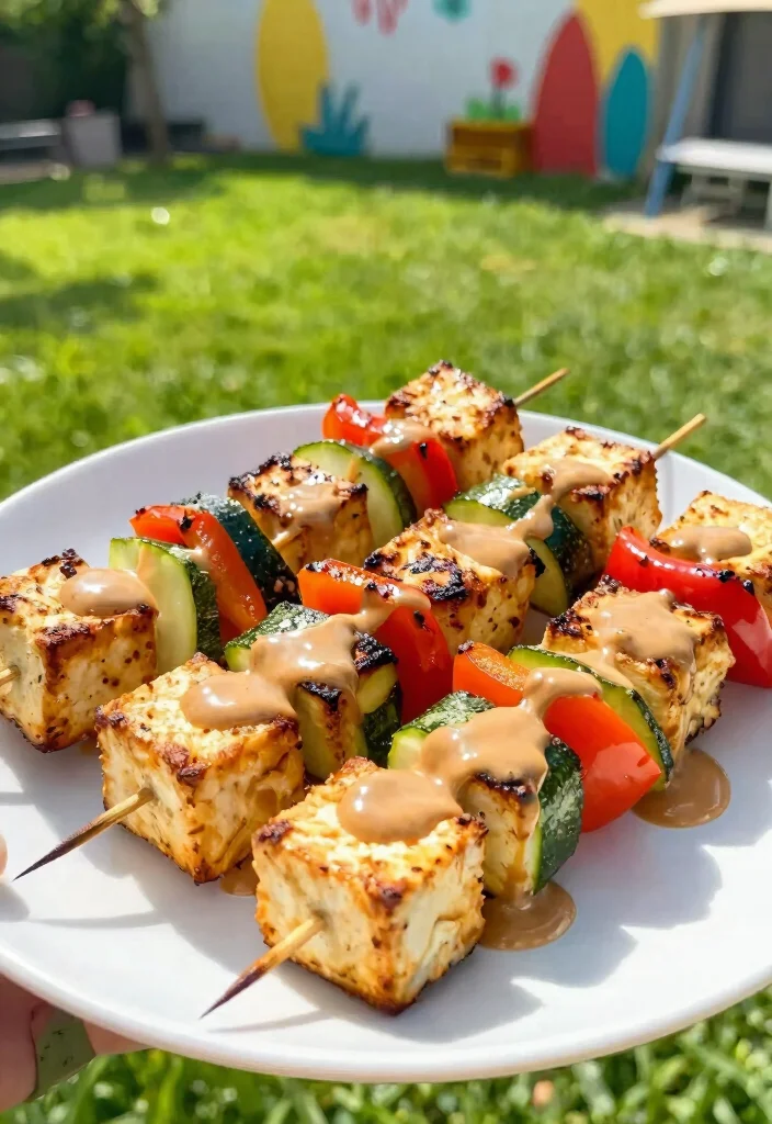 12 Vegetarian BBQ Recipes for Meatless Grilling 38 12 Vegetarian BBQ Recipes for Meatless Grilling 7. BBQ Grilled Tofu Skewers with Peanut Sauce 0
