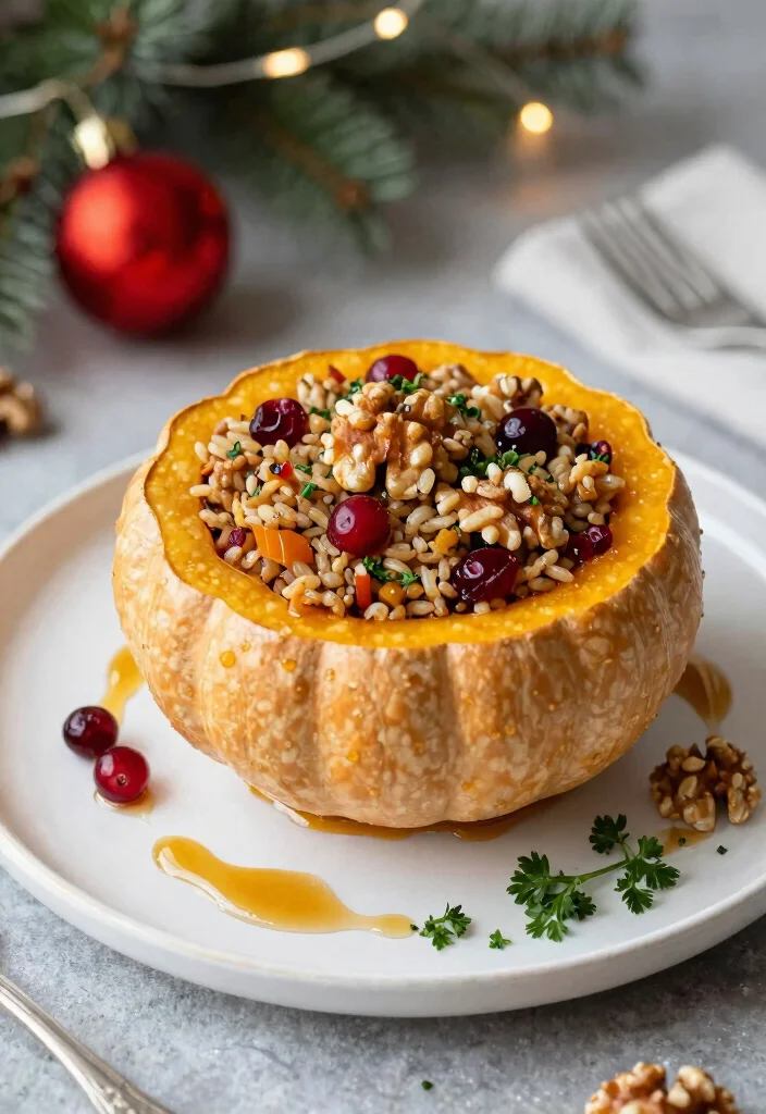 12 Vegetarian Christmas Recipes for a Festive Table 28 12 Vegetarian Christmas Recipes for a Festive Table 8. Holiday Stuffed Acorn Squash 0