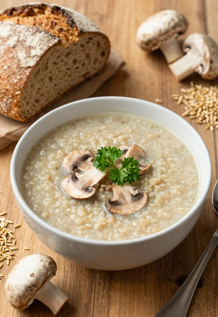 12 Vegetarian Crockpot Recipes for Easy Meals 10. Mushroom Barley Soup 0