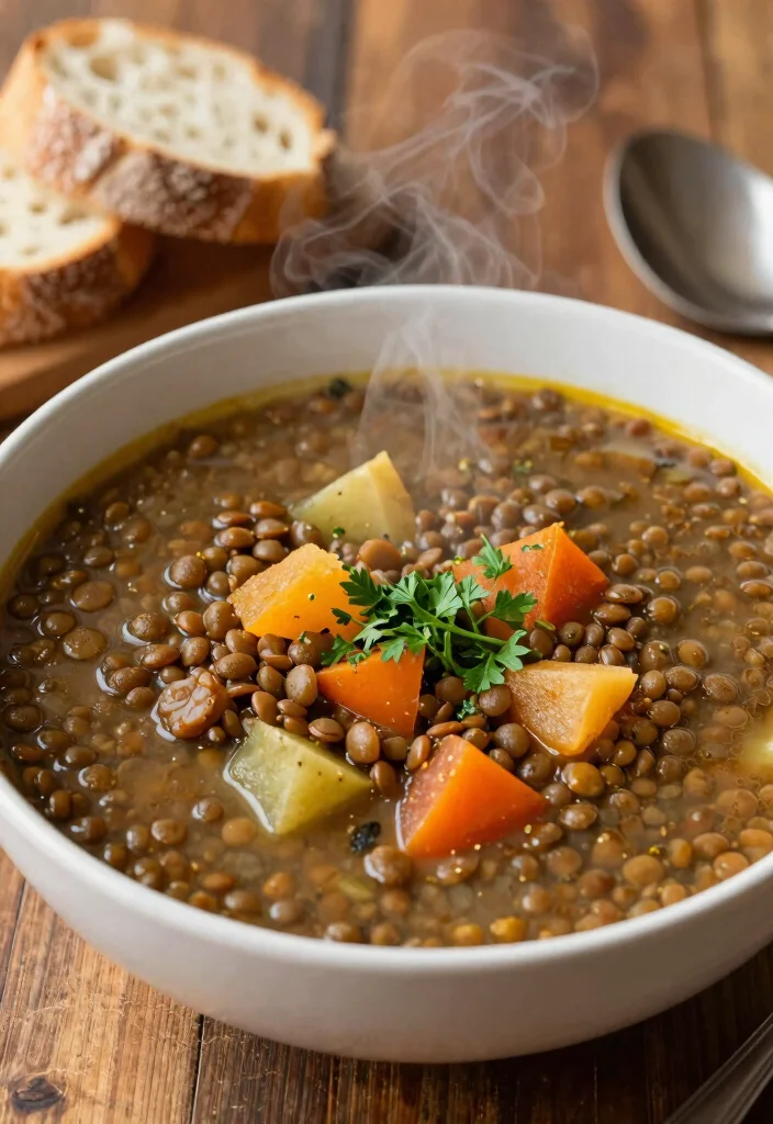 12 Vegetarian Crockpot Recipes for Families 4. Lentil Vegetable Soup 0