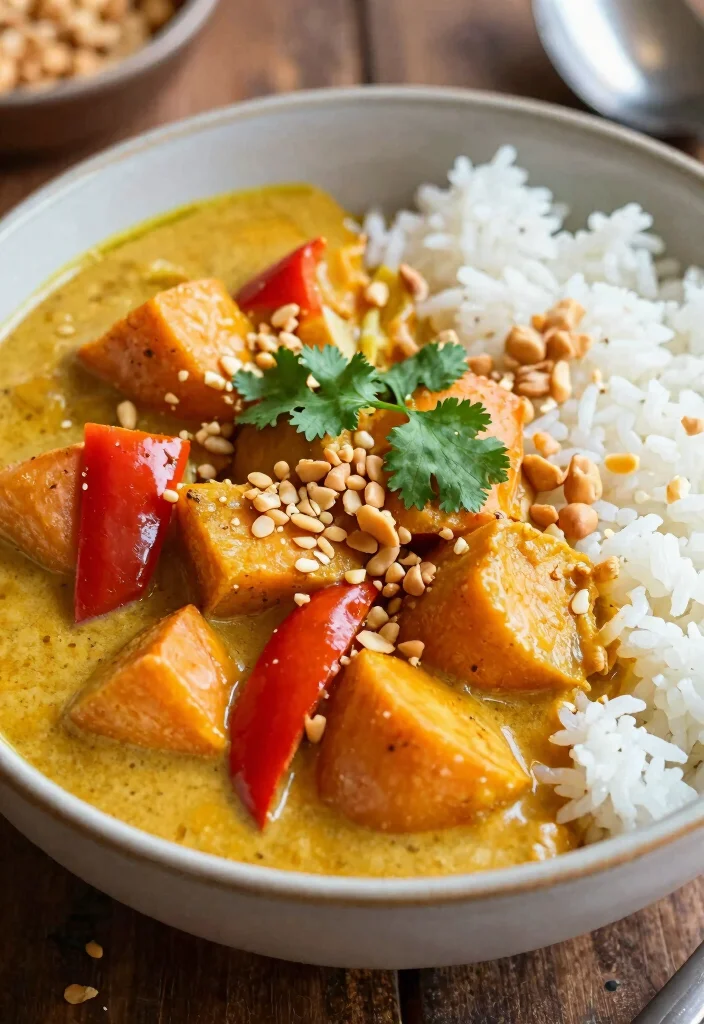 12 Vegetarian Crockpot Recipes for Families 7. Thai Peanut Sweet Potato Curry 0