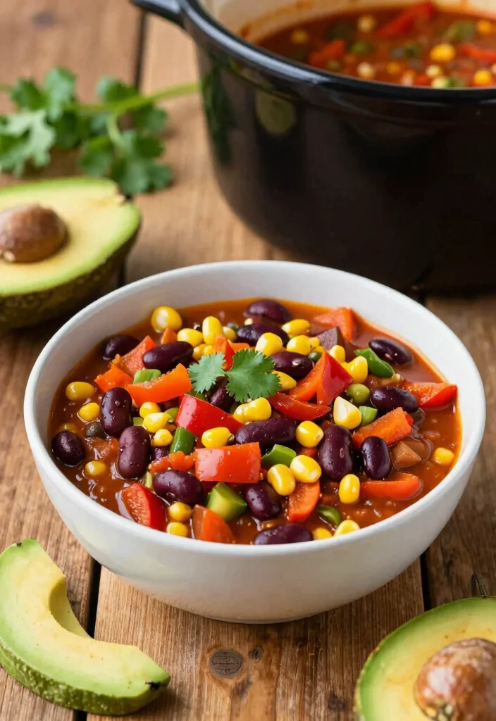 12 Vegetarian Crockpot Recipes for Hands Off Cooking 2. Vegetable Chili 0