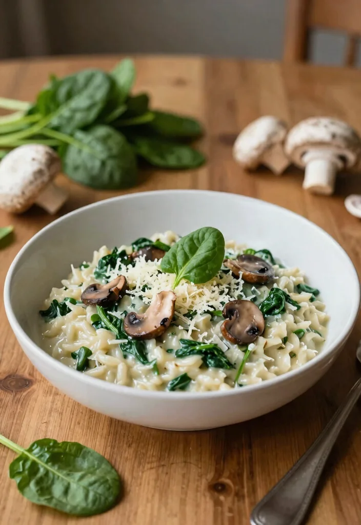 12 Vegetarian Crockpot Recipes for Hands Off Cooking 8. Spinach and Mushroom Risotto 0
