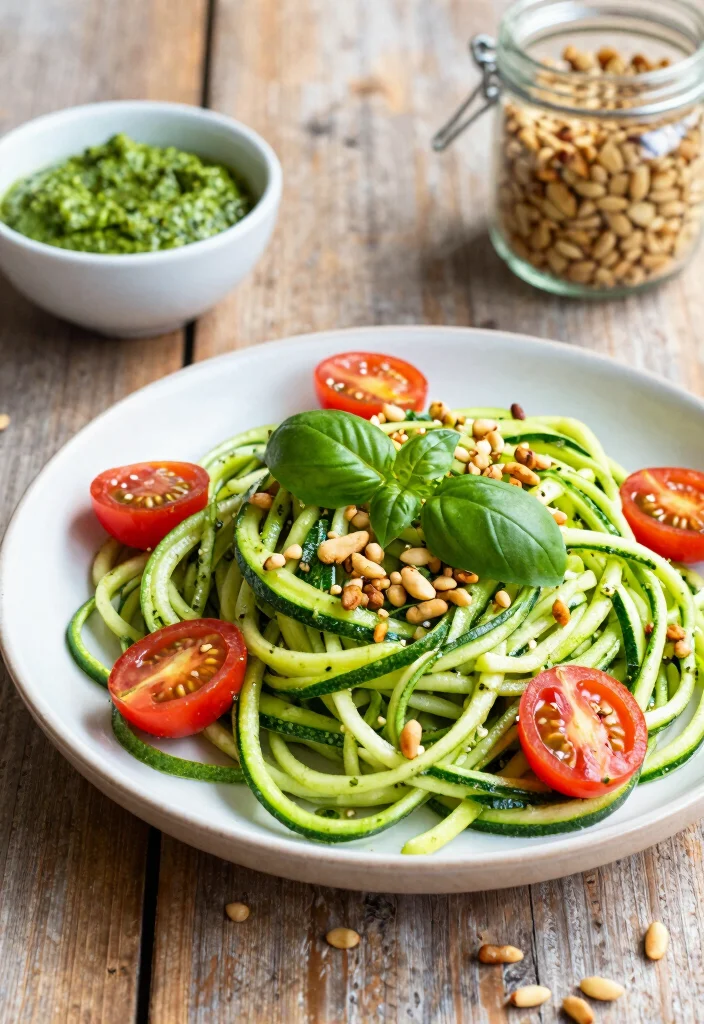 12 Vegetarian Dinner Recipes for Simple Nights 3. Pesto Zucchini Noodles 0