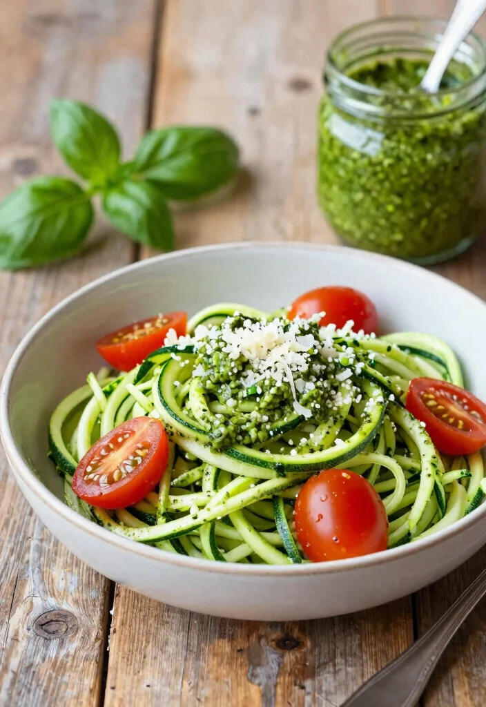 12 Vegetarian Dinner Recipes for Weeknights 11. Zucchini Noodles with Pesto 0