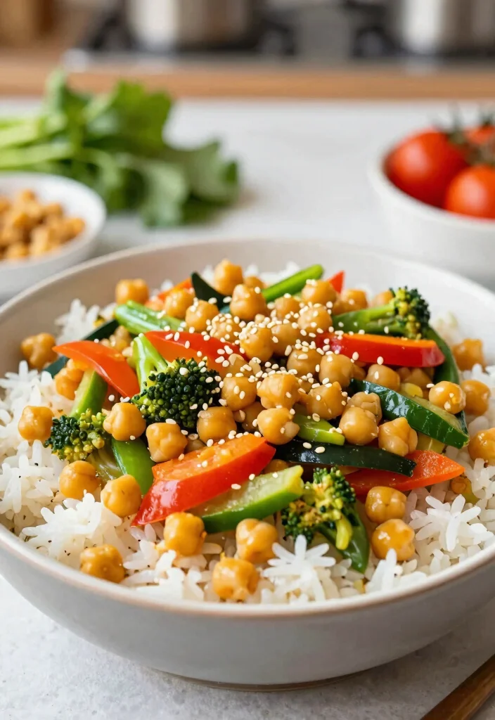 12 Vegetarian Dinner Recipes for Weeknights 12. Chickpea and Vegetable Stir Fry 0