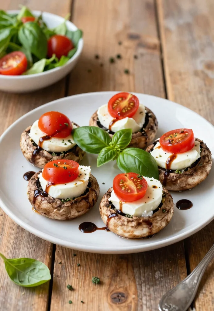 12 Vegetarian Dinner Recipes for Weeknights 8. Caprese Stuffed Portobello Mushrooms 0