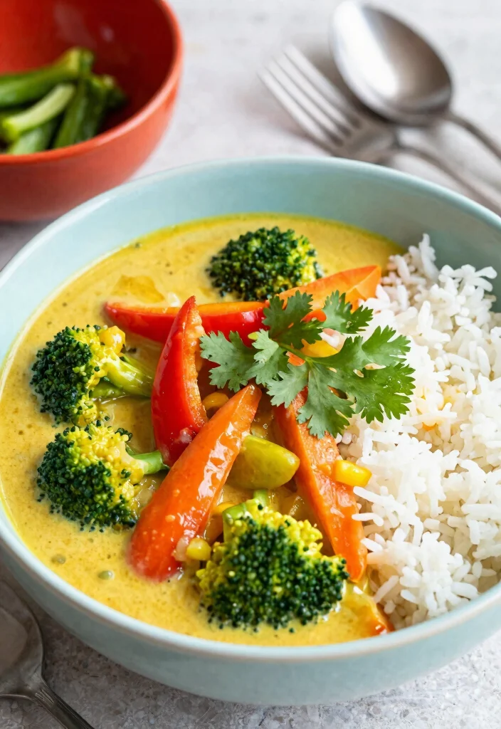 12 Vegetarian Food Recipes for Home Cooking 10. Thai Vegetable Curry 0